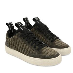 P448 “Soho” Low Top Khaki French Terry/Suede Ribbed Sneakers Size 9(39) Like New